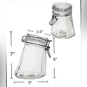 New Krystallo Glass Jar Slanted Latched 1 Liter-34 oz (A)